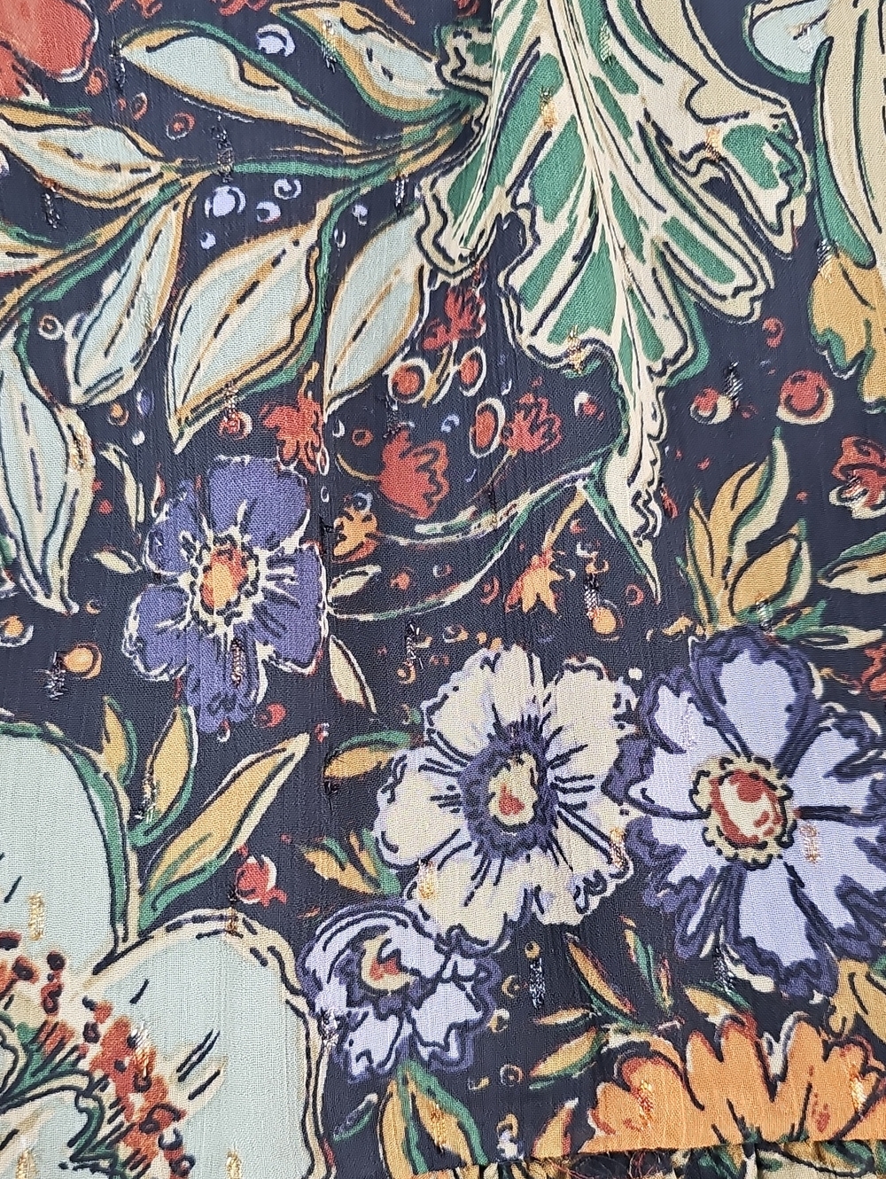 12th Tribe Floral Maxi Dress M Open Back Tiered Boho Garden Wedding Botanical - Picture 10 of 16